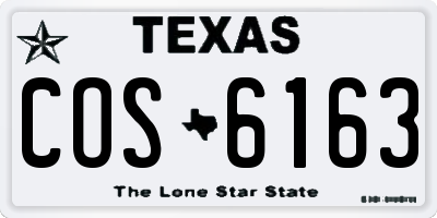 TX license plate COS6163