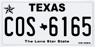 TX license plate COS6165
