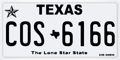 TX license plate COS6166