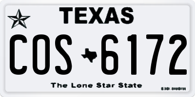 TX license plate COS6172