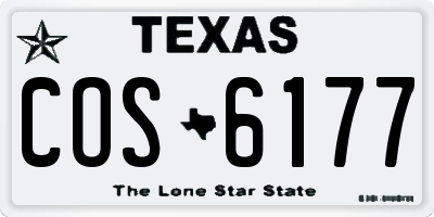 TX license plate COS6177