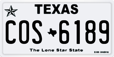 TX license plate COS6189