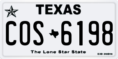 TX license plate COS6198