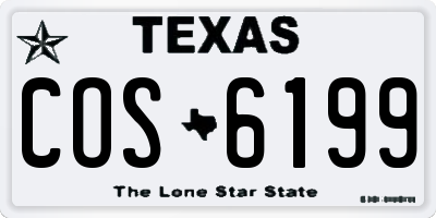 TX license plate COS6199
