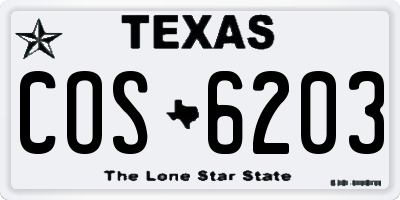 TX license plate COS6203
