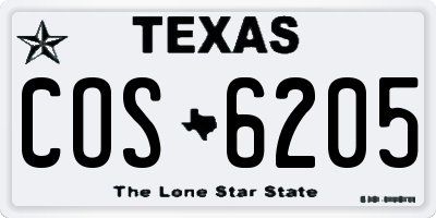TX license plate COS6205