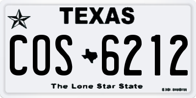 TX license plate COS6212