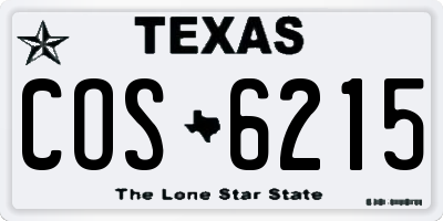 TX license plate COS6215