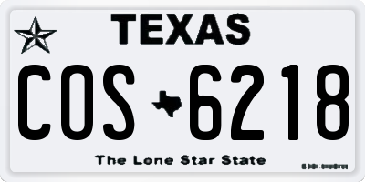 TX license plate COS6218