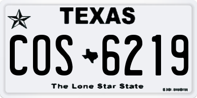 TX license plate COS6219