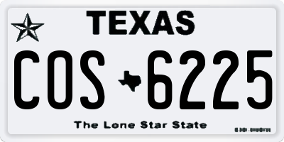 TX license plate COS6225