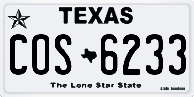 TX license plate COS6233