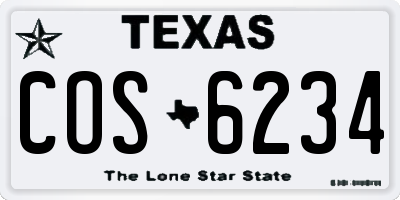 TX license plate COS6234
