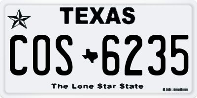 TX license plate COS6235