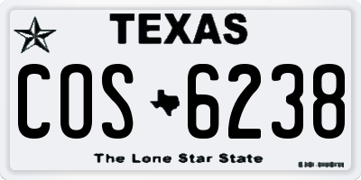 TX license plate COS6238