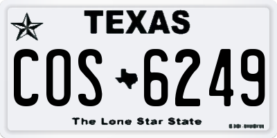 TX license plate COS6249