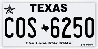 TX license plate COS6250