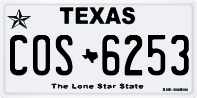 TX license plate COS6253
