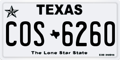 TX license plate COS6260