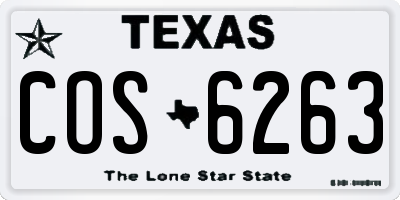 TX license plate COS6263