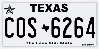 TX license plate COS6264