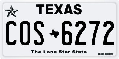 TX license plate COS6272