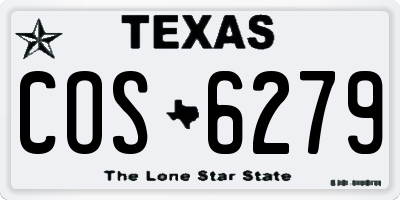 TX license plate COS6279