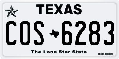TX license plate COS6283