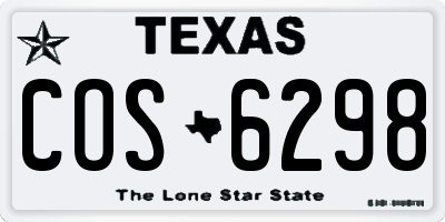 TX license plate COS6298