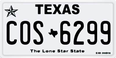 TX license plate COS6299