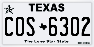 TX license plate COS6302