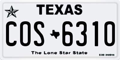 TX license plate COS6310