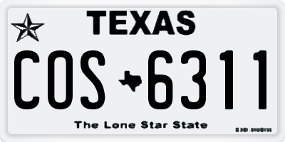 TX license plate COS6311