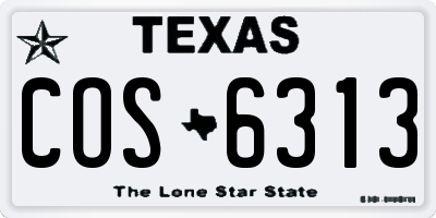 TX license plate COS6313