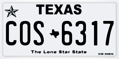 TX license plate COS6317