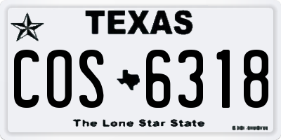 TX license plate COS6318