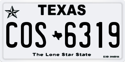 TX license plate COS6319