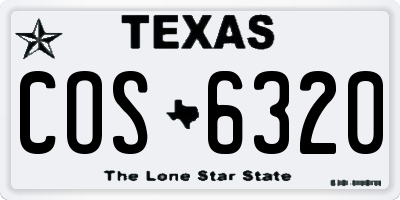 TX license plate COS6320