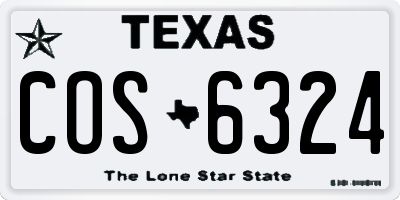 TX license plate COS6324