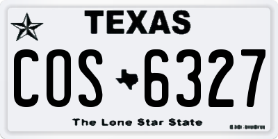 TX license plate COS6327