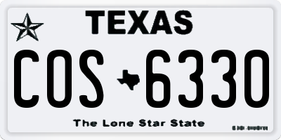 TX license plate COS6330