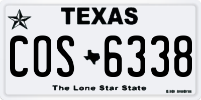 TX license plate COS6338
