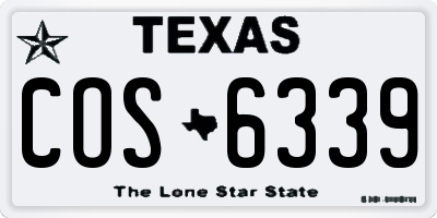 TX license plate COS6339