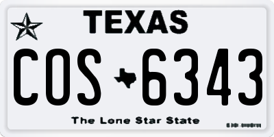 TX license plate COS6343
