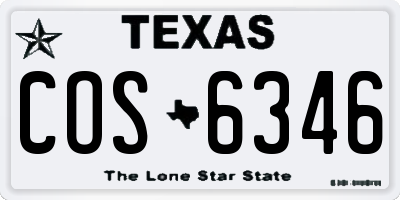 TX license plate COS6346