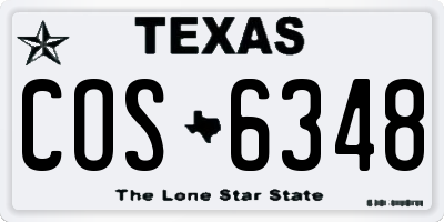 TX license plate COS6348