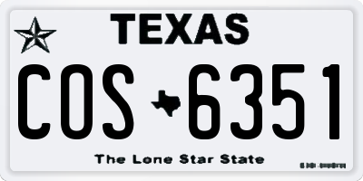 TX license plate COS6351