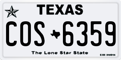 TX license plate COS6359