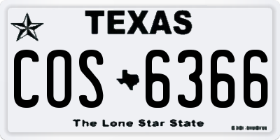 TX license plate COS6366