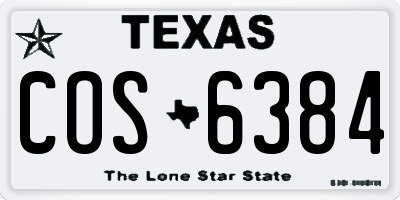 TX license plate COS6384